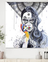 Urban Lady With Rainbow Hand - Modern & Contemporary Premium Canvas Wall Art