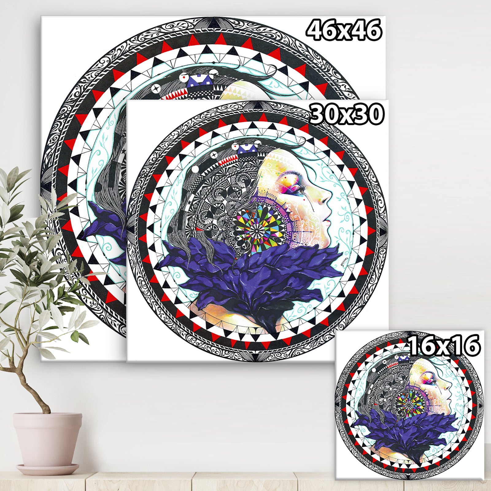 Urban Girl Mandala - Modern & Contemporary Canvas Art Print