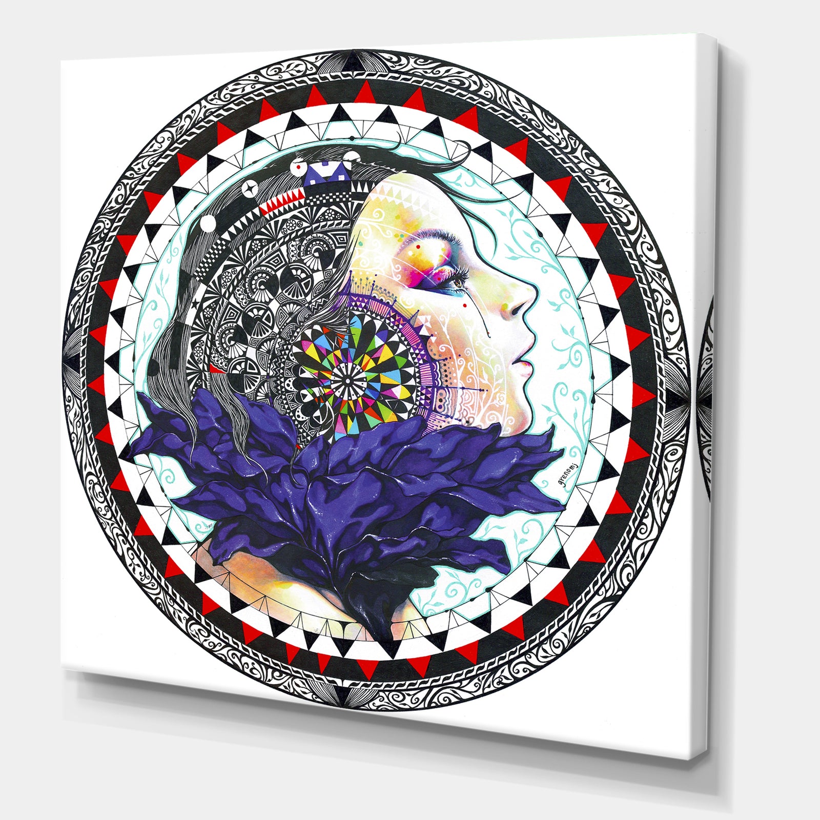 Urban Girl Mandala - Modern & Contemporary Canvas Art Print