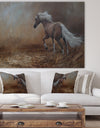 Running Brown Horse - Cottage Canvas Wall Art