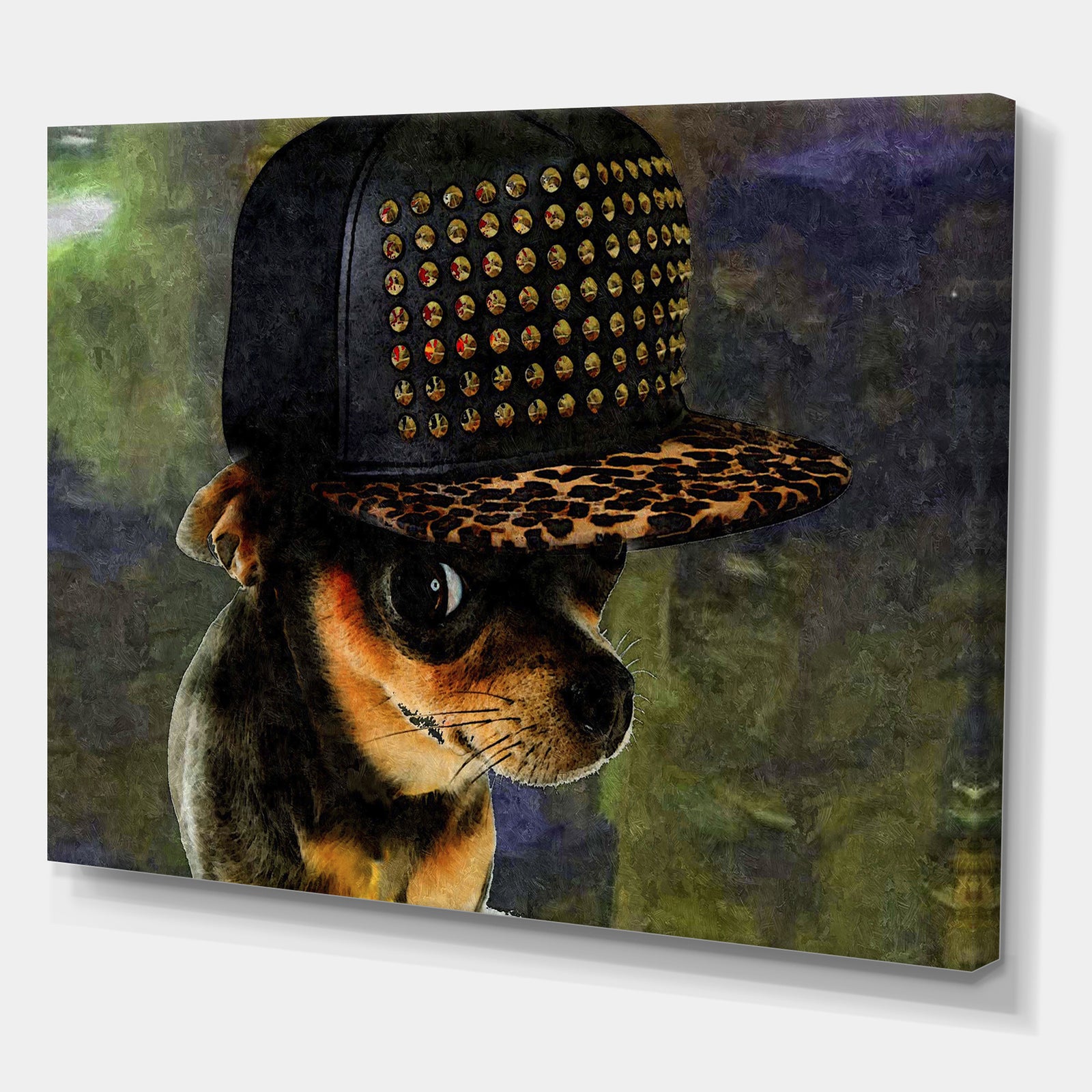 Chihuahua With Hat - Cottage Canvas Artwork