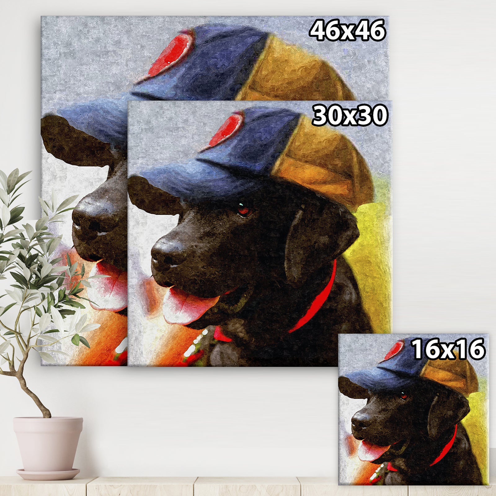 Black Dog Coach - Cottage Premium Canvas Wall Art