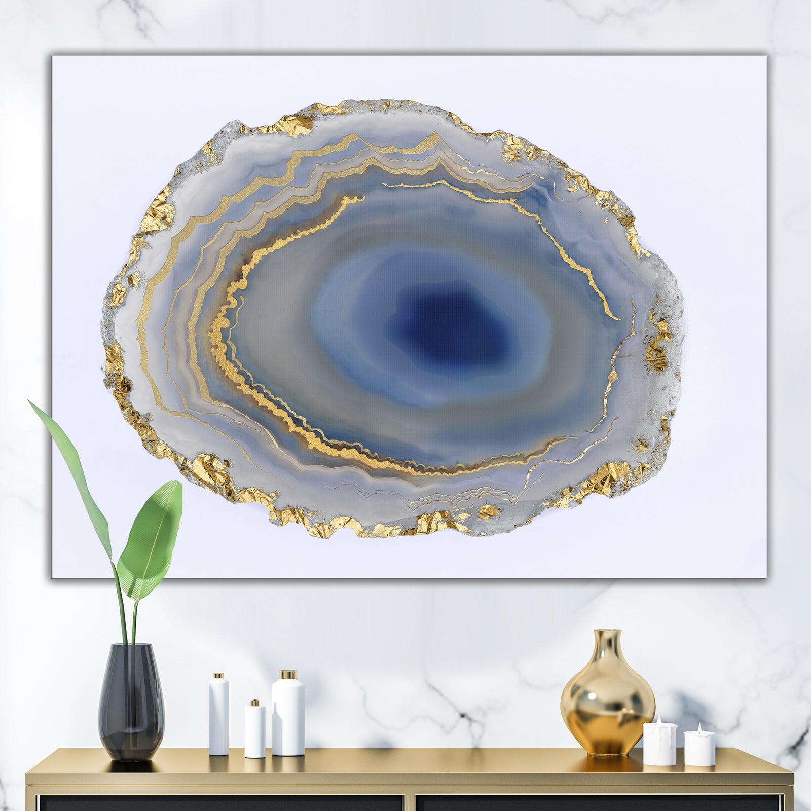 Golden Water Agate - Fashion Canvas Wall Art