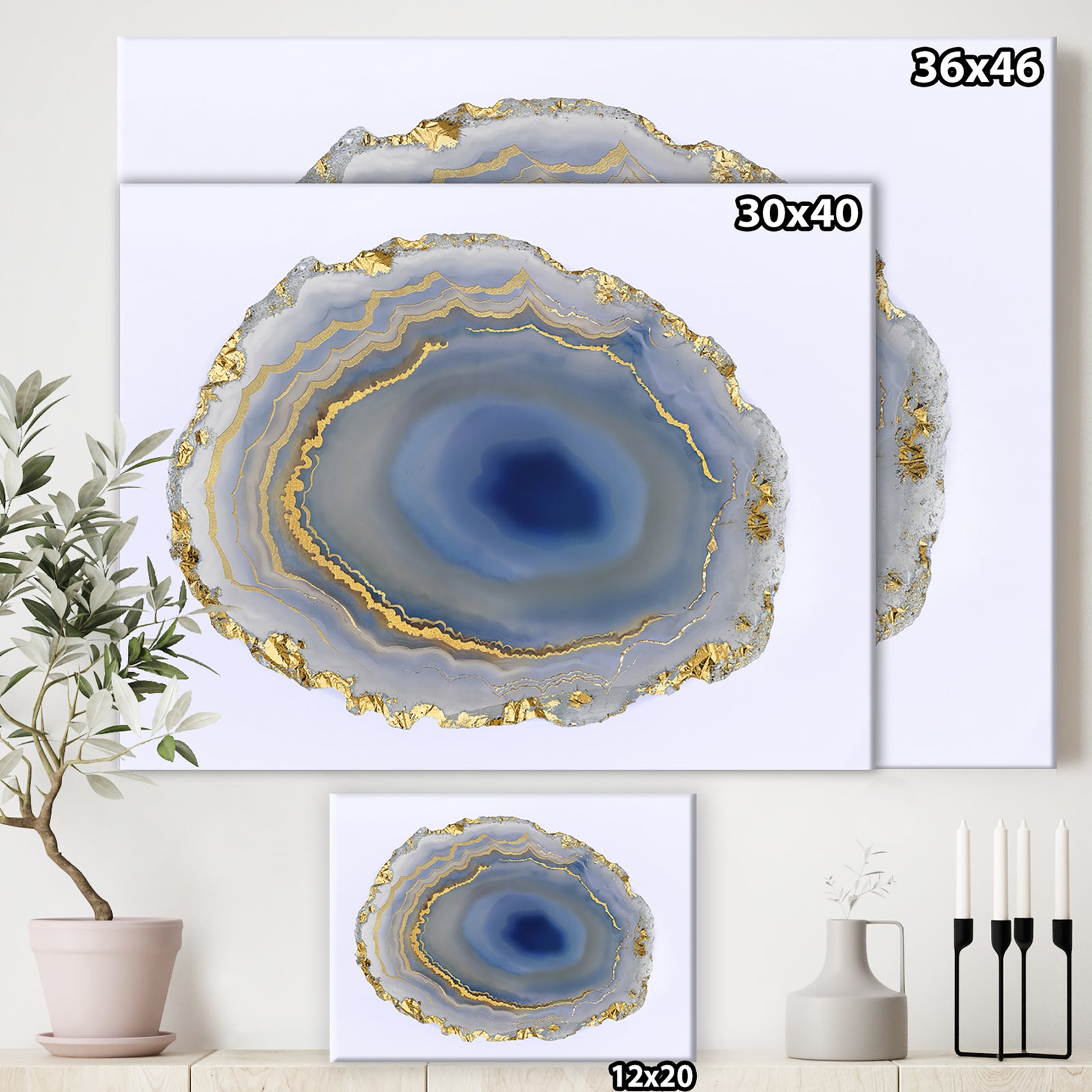 Golden Water Agate - Fashion Canvas Wall Art