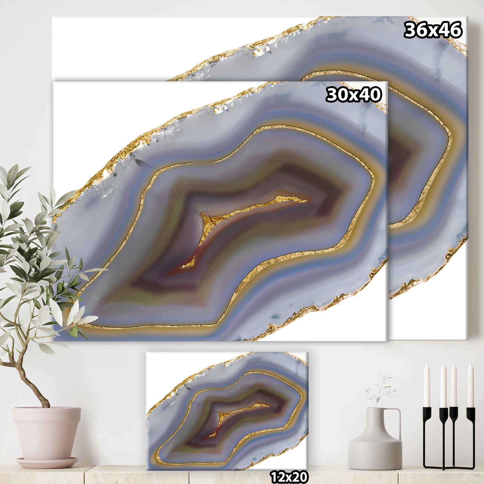 Golden Core Agate - Fashion Canvas Art Print