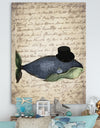 Old Style Whale With Hat - Nautical & Coastal Canvas Artwork