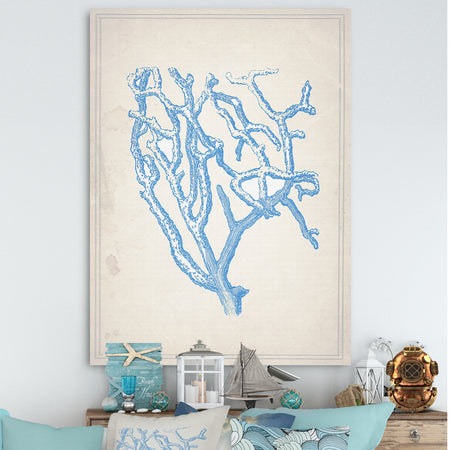 Blue Coral 2 - Nautical & Coastal Canvas Wall Art