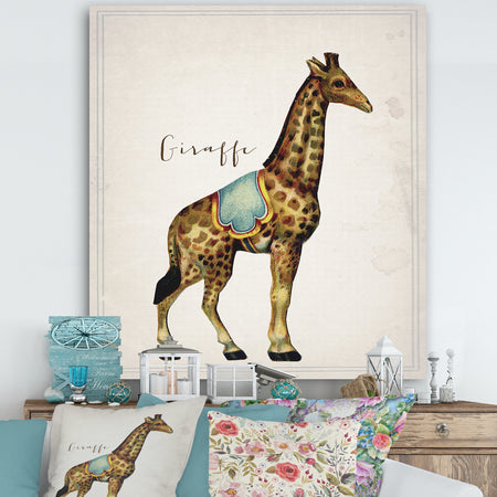 Circus Animals Giraffe - Cottage Gallery-wrapped Canvas