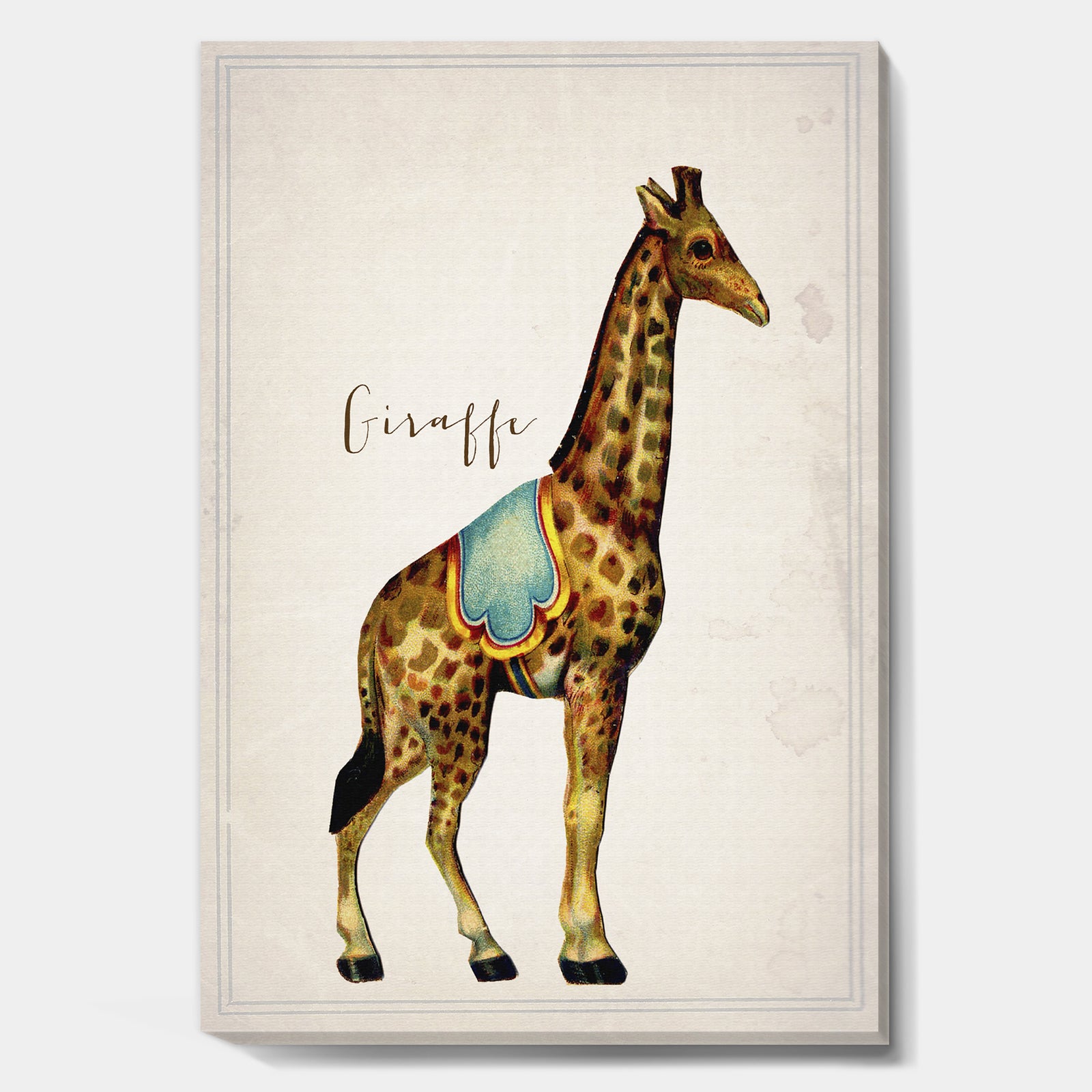Circus Animals Giraffe - Cottage Gallery-wrapped Canvas