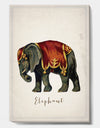 Circus Animals Elephant - Cottage Canvas Artwork