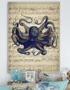 Octopus Music Score I - Nautical & Coastal Canvas Artwork