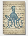 Octopus Music Score II - Nautical & Coastal Premium Canvas Wall Art