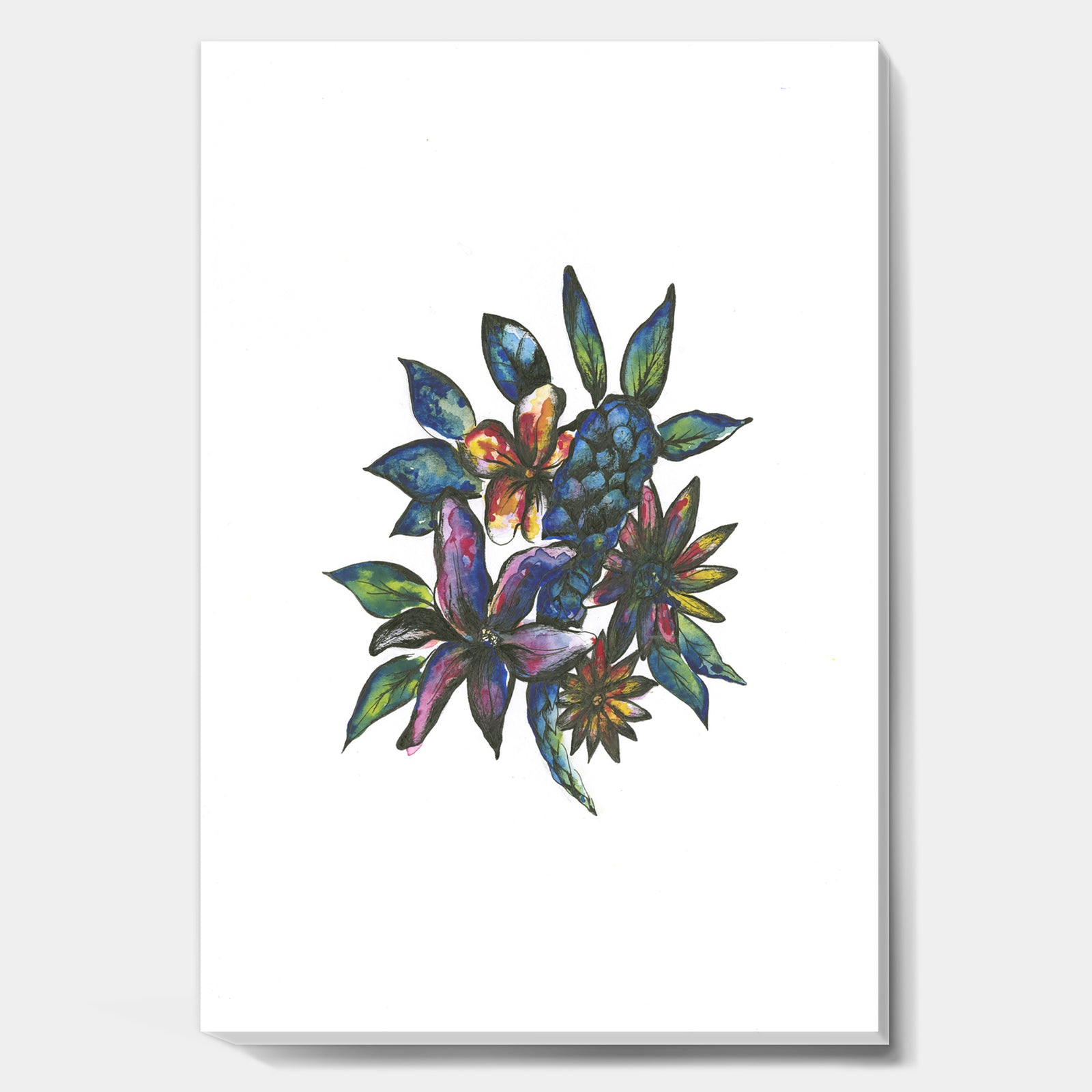 Tropical Flowers - Cottage Premium Canvas Wall Art