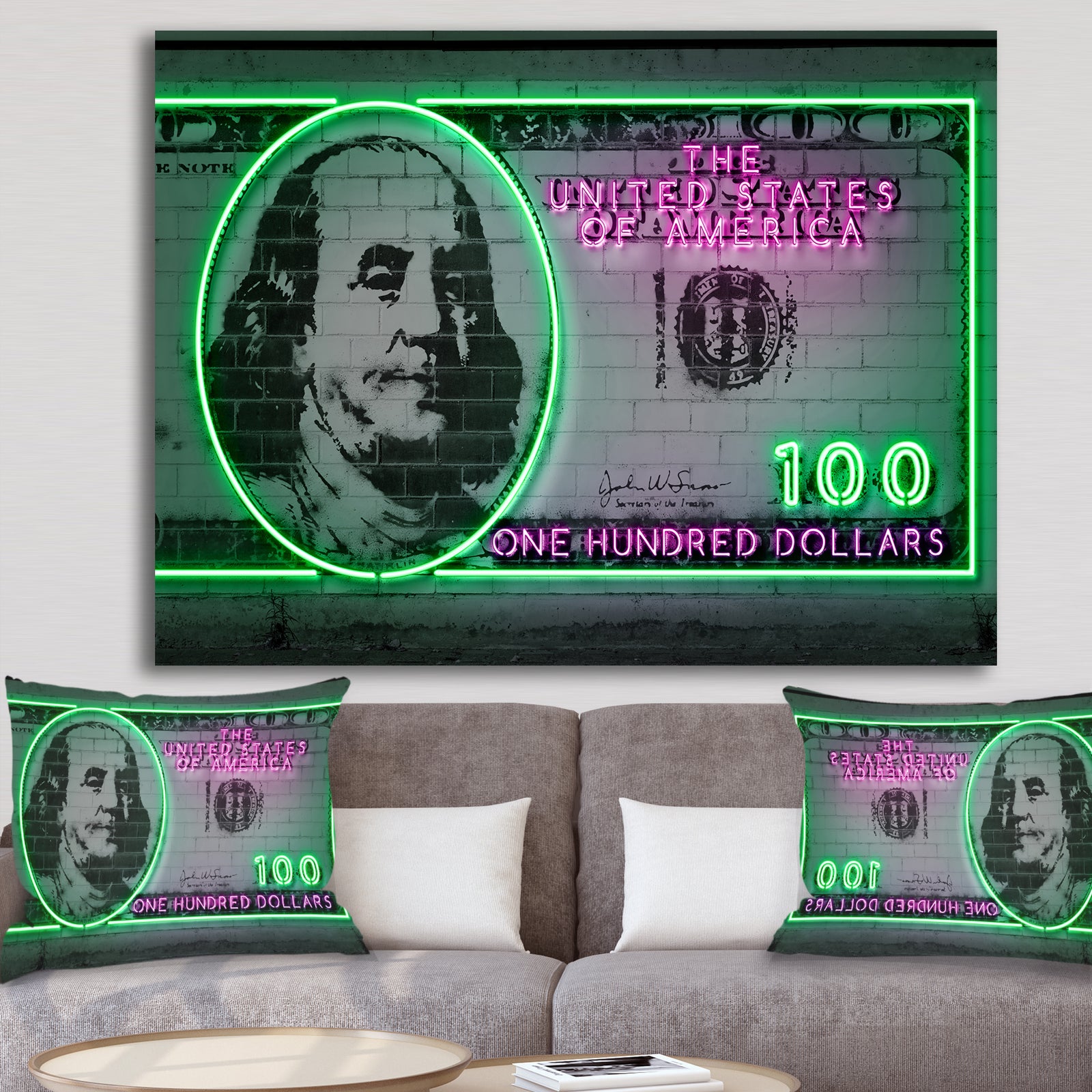 100 dollars - Modern & Contemporary Canvas Artwork