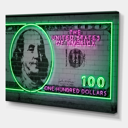 100 dollars - Modern & Contemporary Canvas Artwork
