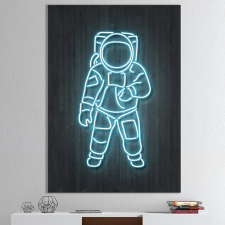 Neon Astronaut - Modern & Contemporary Premium Canvas Wall Art