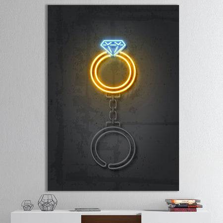 Diamond ring - Modern & Contemporary Premium Canvas Wall Art
