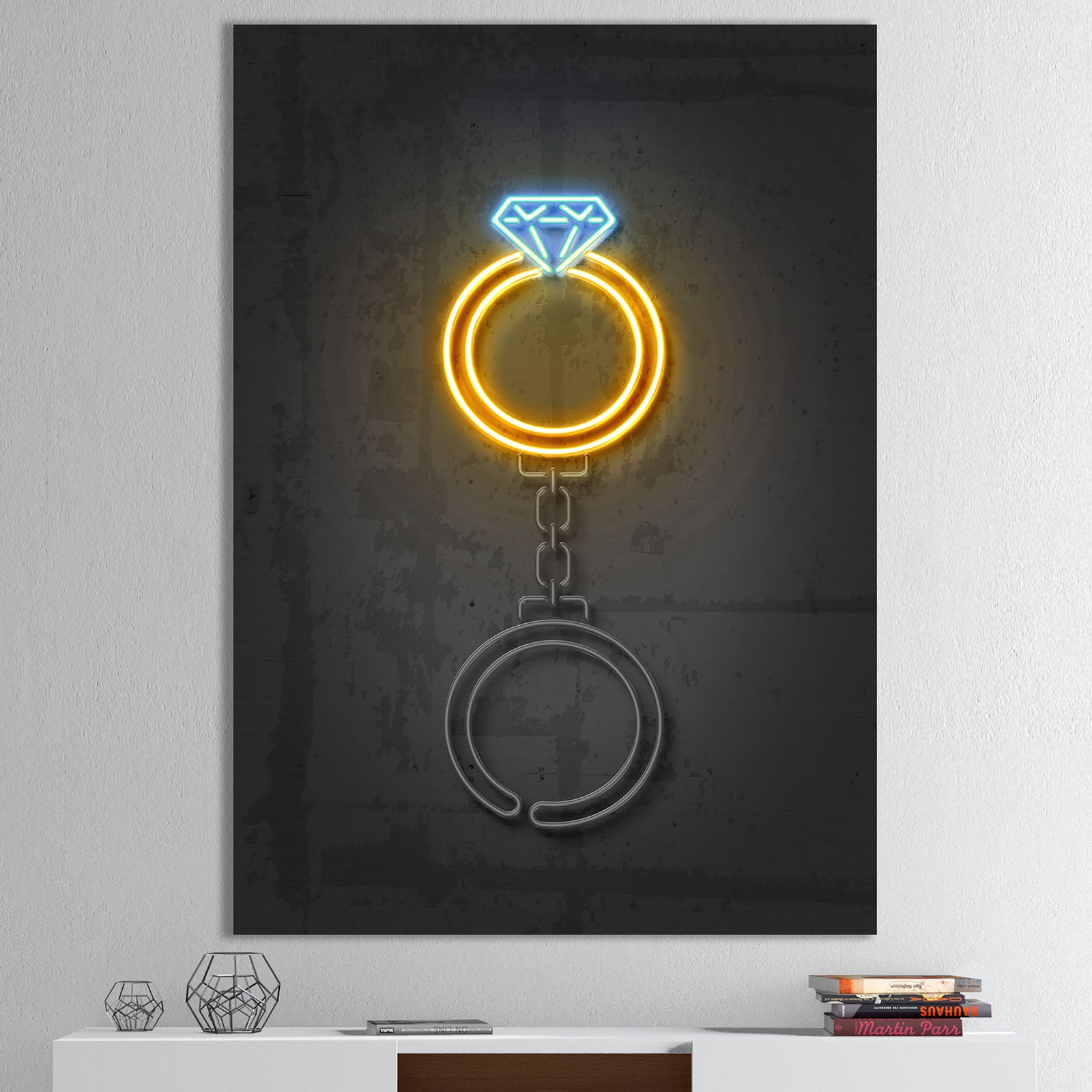 Diamond ring - Modern & Contemporary Premium Canvas Wall Art