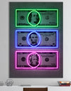 Founding Fathers Neon Dollar - Modern & Contemporary Canvas Wall Art