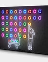 Boy Collecting Neon Circles - Modern & Contemporary Gallery-wrapped Canvas