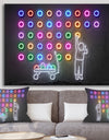 Boy Collecting Neon Circles - Modern & Contemporary Gallery-wrapped Canvas