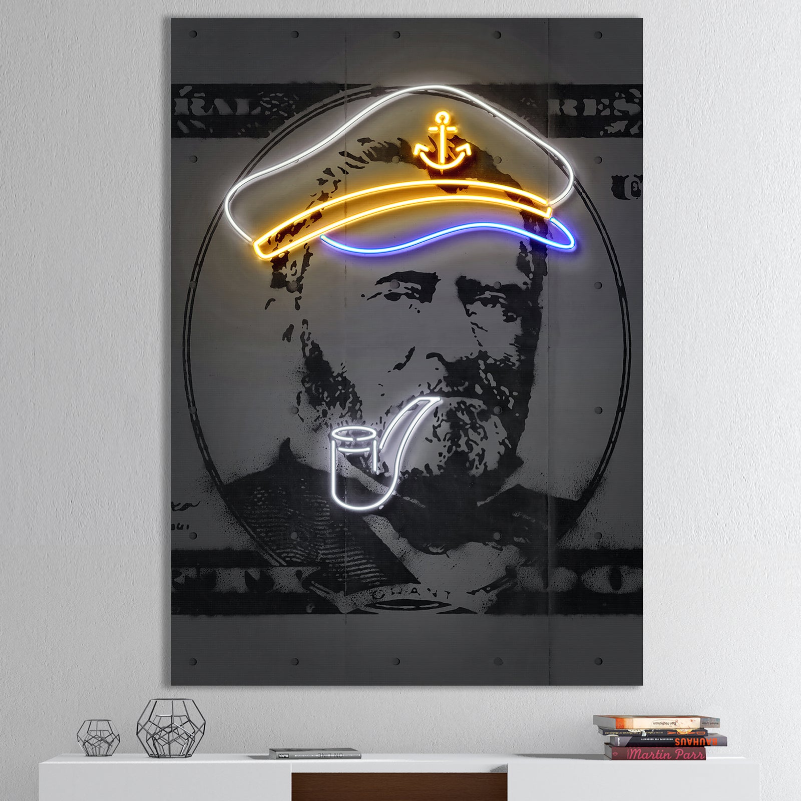 Grant 50 Dollar Neon - Modern & Contemporary Premium Canvas Wall Art