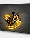 Neon Rodeo Horse - Modern & Contemporary Premium Canvas Wall Art