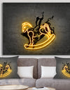 Neon Rodeo Horse - Modern & Contemporary Premium Canvas Wall Art