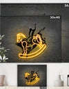 Neon Rodeo Horse - Modern & Contemporary Premium Canvas Wall Art