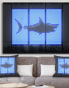 Blue Neon Shark - Modern & Contemporary Canvas Wall Art