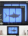 Blue Neon Shark - Modern & Contemporary Canvas Wall Art