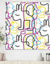 Down The Rabbit Hole Seamless Pattern - Mid-Century Modern Premium Canvas Wall Art