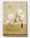 Painted White Flowers With Black Rectangle - Cottage Canvas Art Print