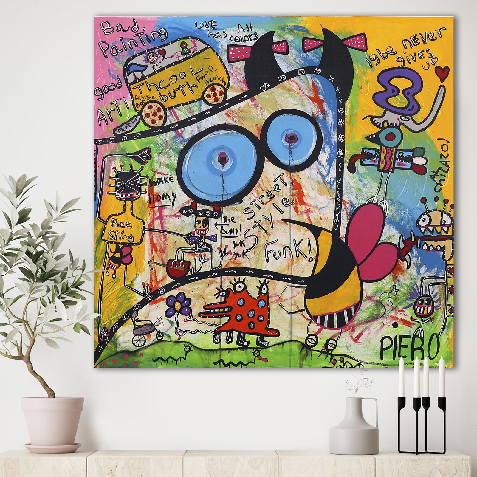 Expressionist Grafitti Composition II - Modern & Contemporary Canvas Artwork