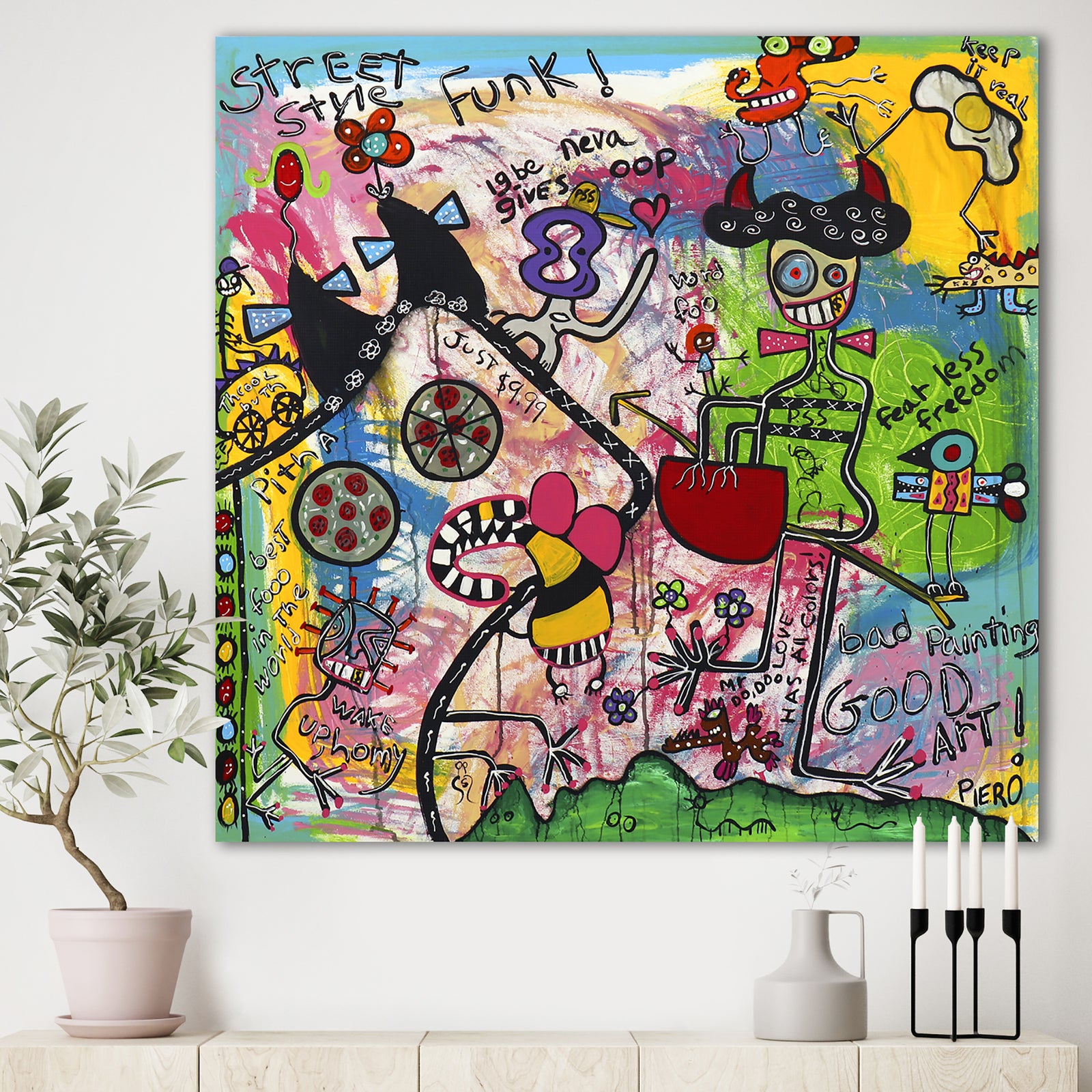 Expressionist Grafitti Composition I - Modern & Contemporary Premium Canvas Wall Art