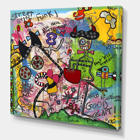 Expressionist Grafitti Composition I - Modern & Contemporary Premium Canvas Wall Art