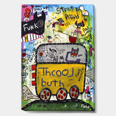 School Bus - Modern & Contemporary Gallery-wrapped Canvas