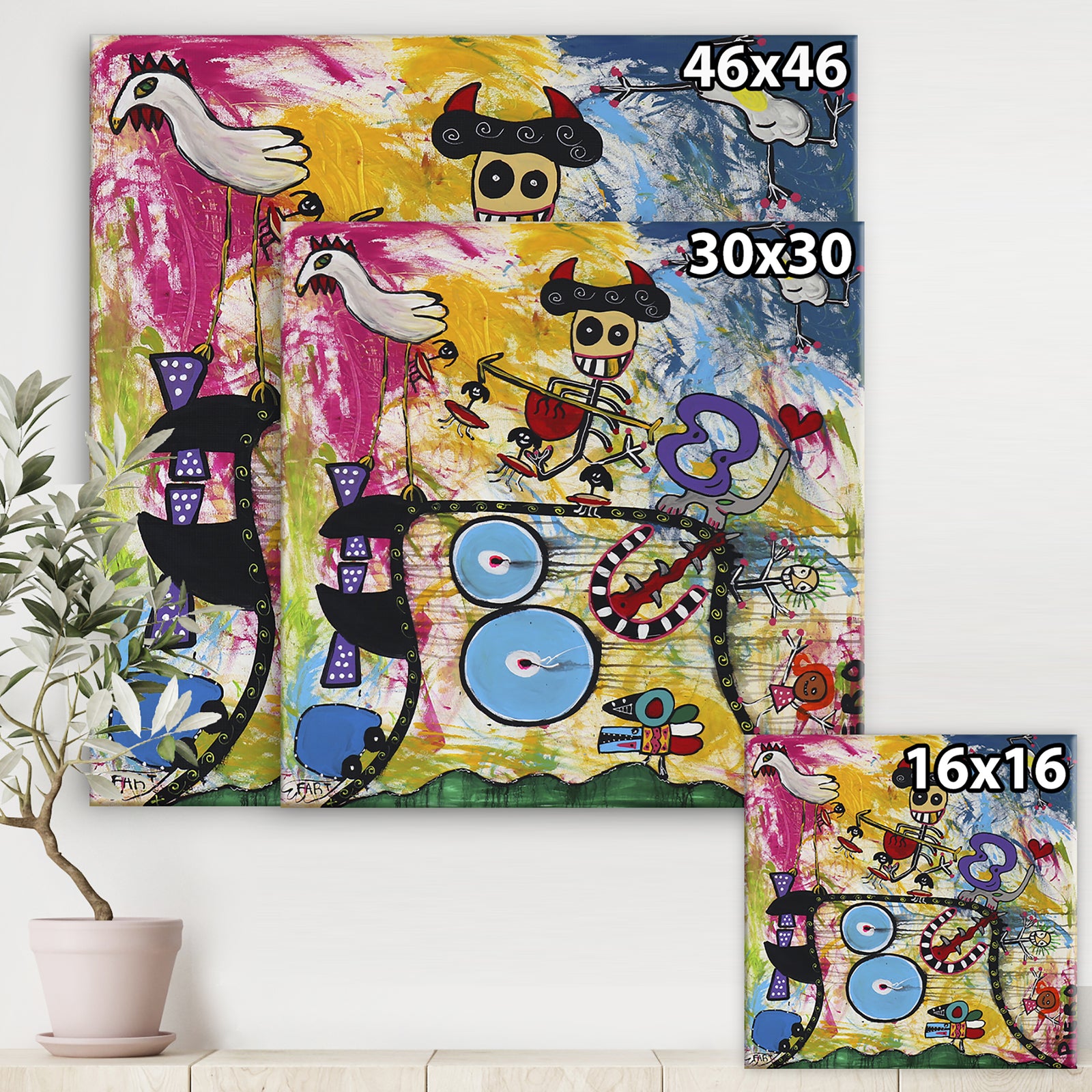 Chicken Dog - Modern & Contemporary Canvas Wall Art