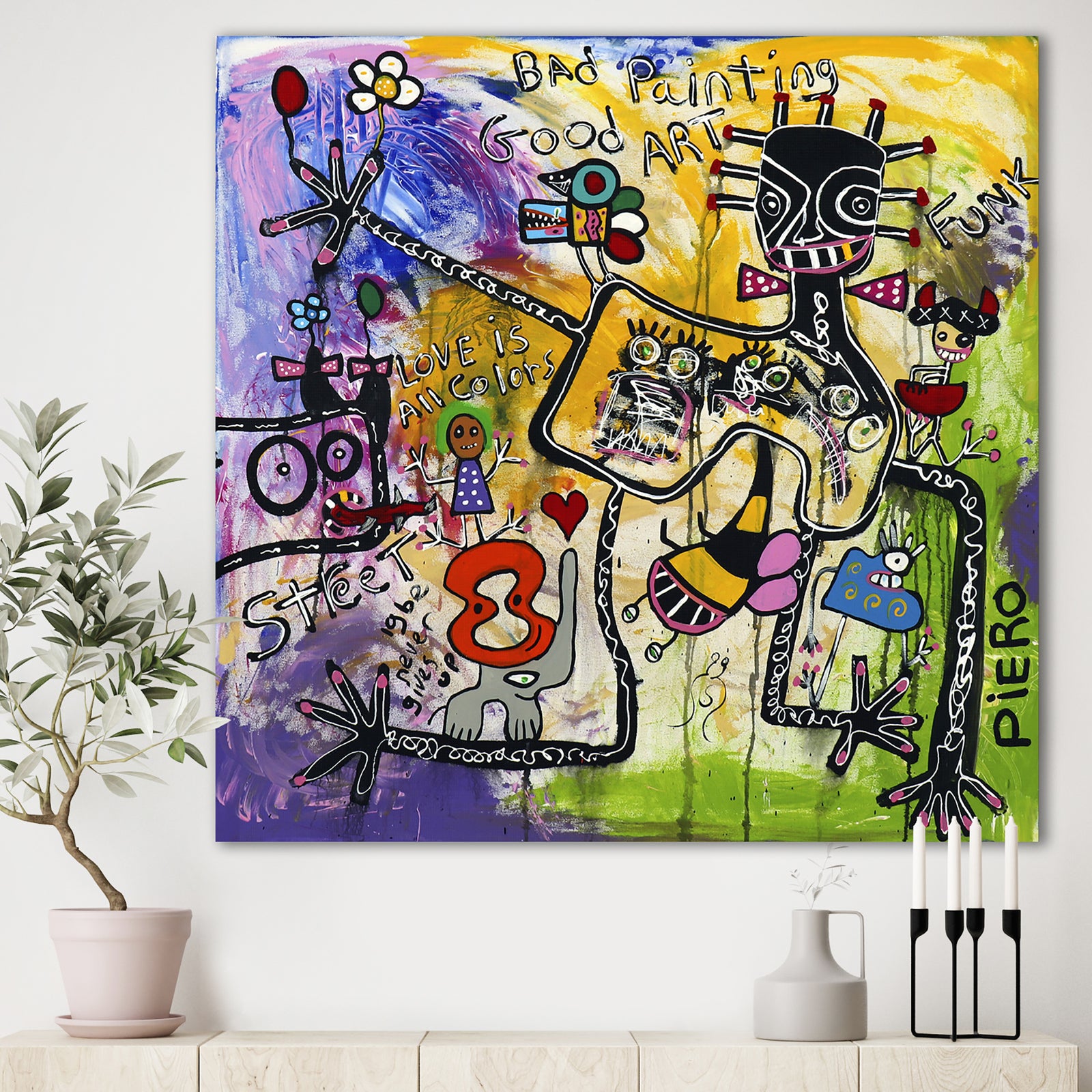 Expressionist Grafitti Composition III - Modern & Contemporary Canvas Artwork