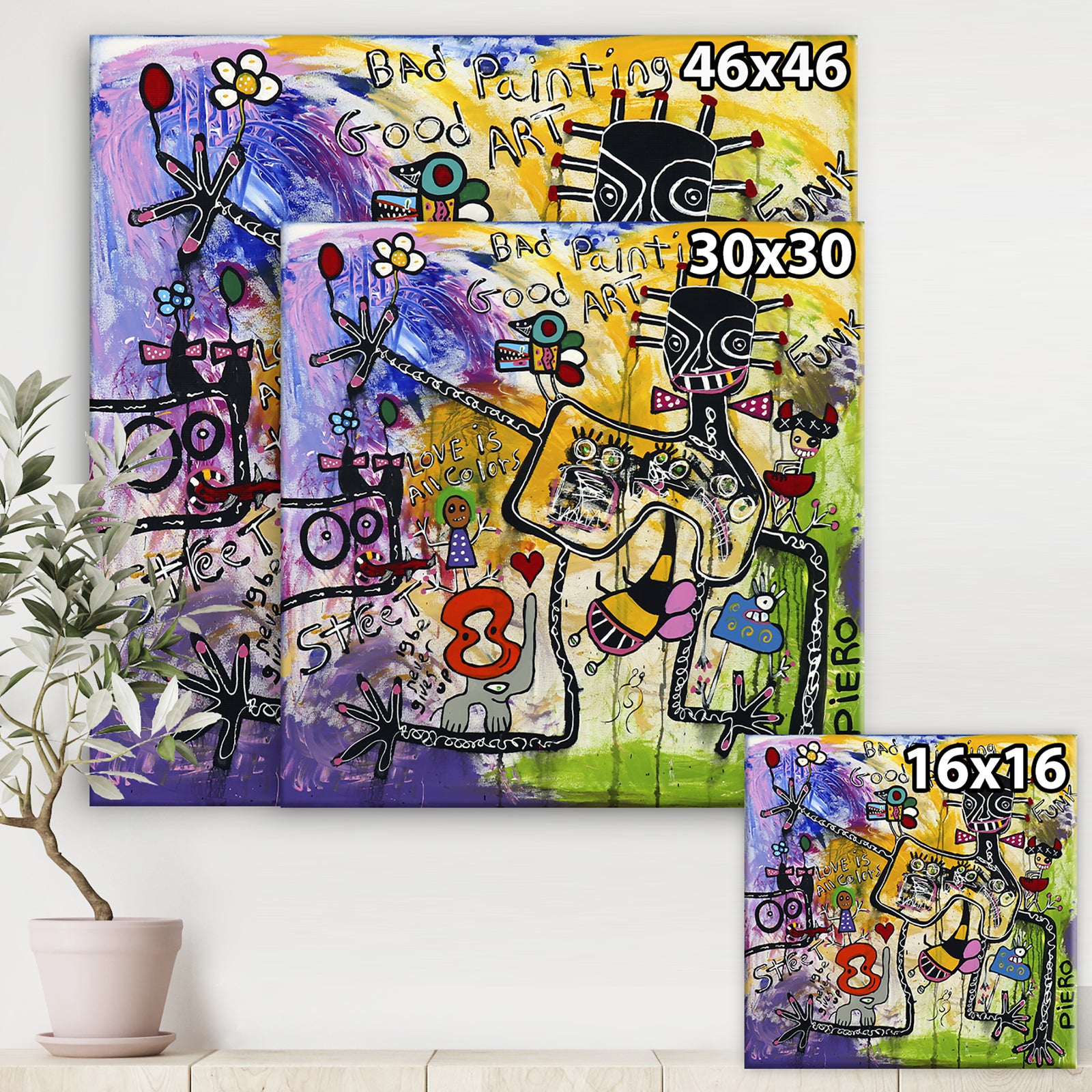 Expressionist Grafitti Composition III - Modern & Contemporary Canvas Artwork