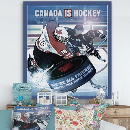 Canada is Hockey - Traditional Premium Canvas Wall Art