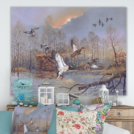 Checking in at the Hilton - Lake House Canvas Art Print