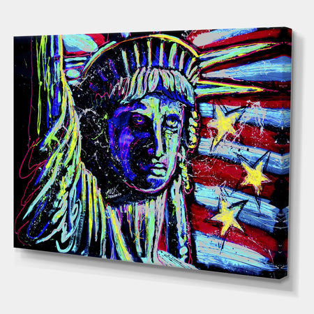 Liberty For Prints 001 Touched Neon - Modern & Contemporary Canvas Art Print