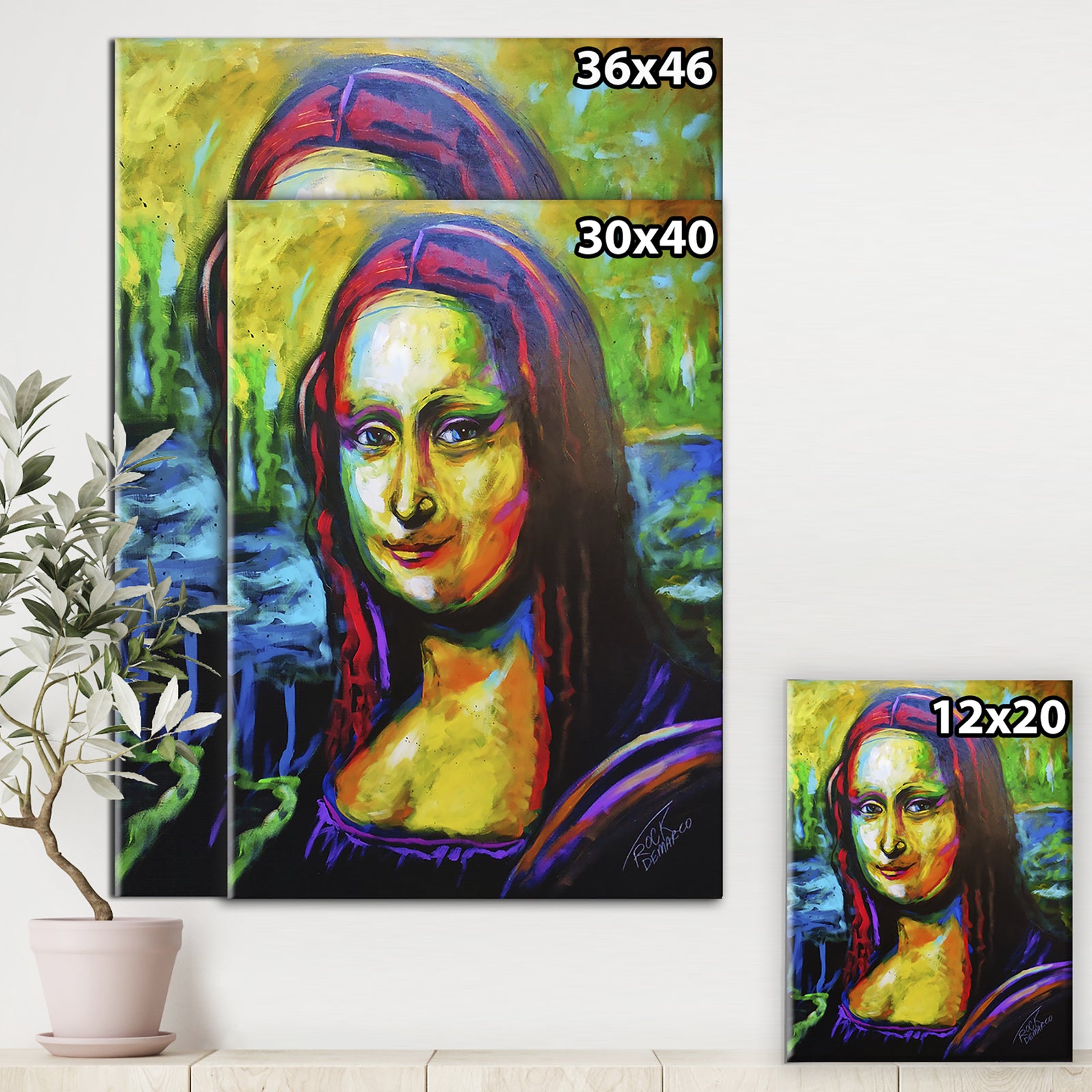 Very Colorful Mona Lisa - Modern & Contemporary Premium Canvas Wall Art