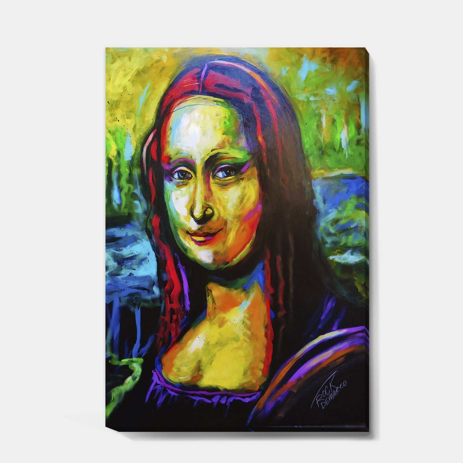 Very Colorful Mona Lisa - Modern & Contemporary Premium Canvas Wall Art