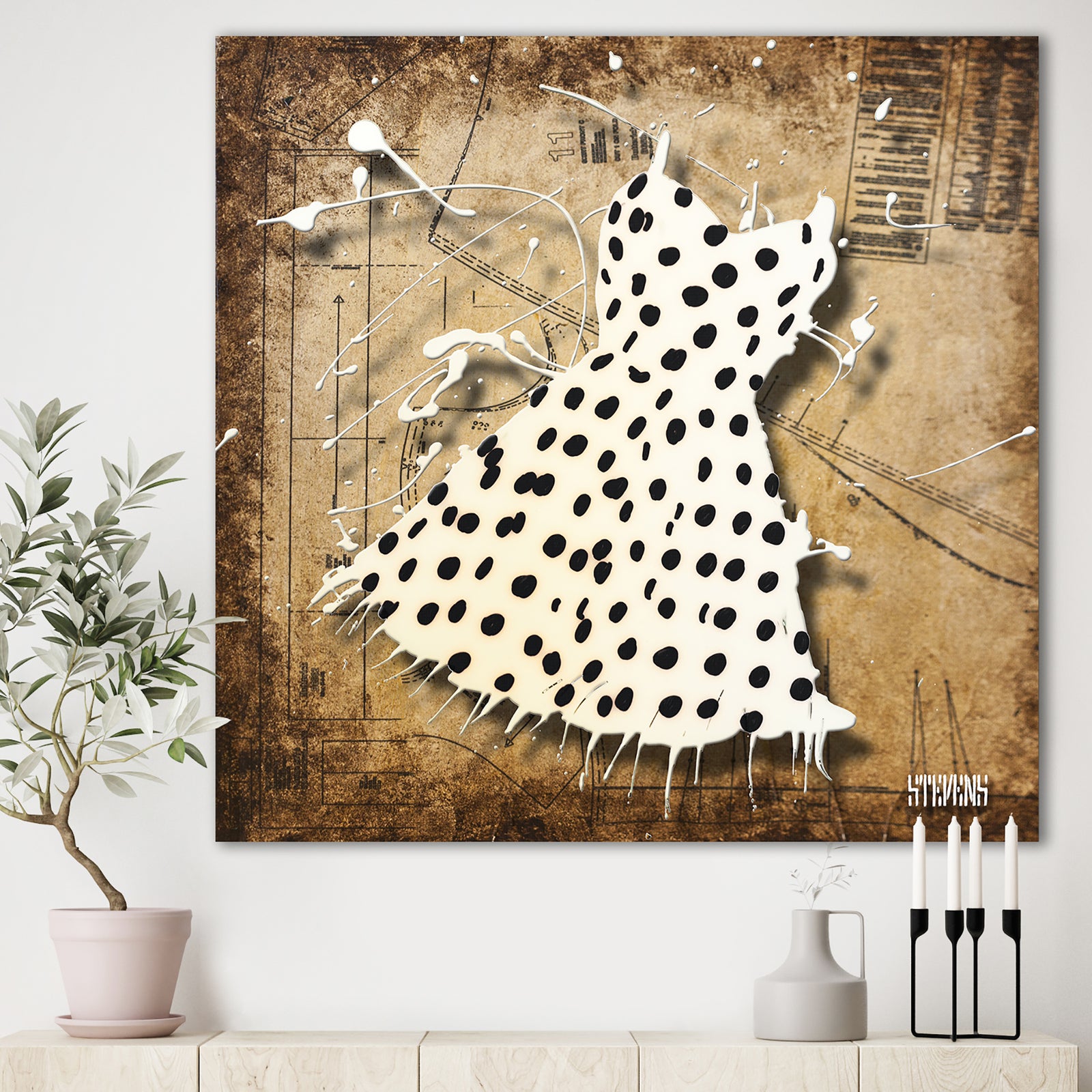 Black On White - Modern & Contemporary Canvas Art Print