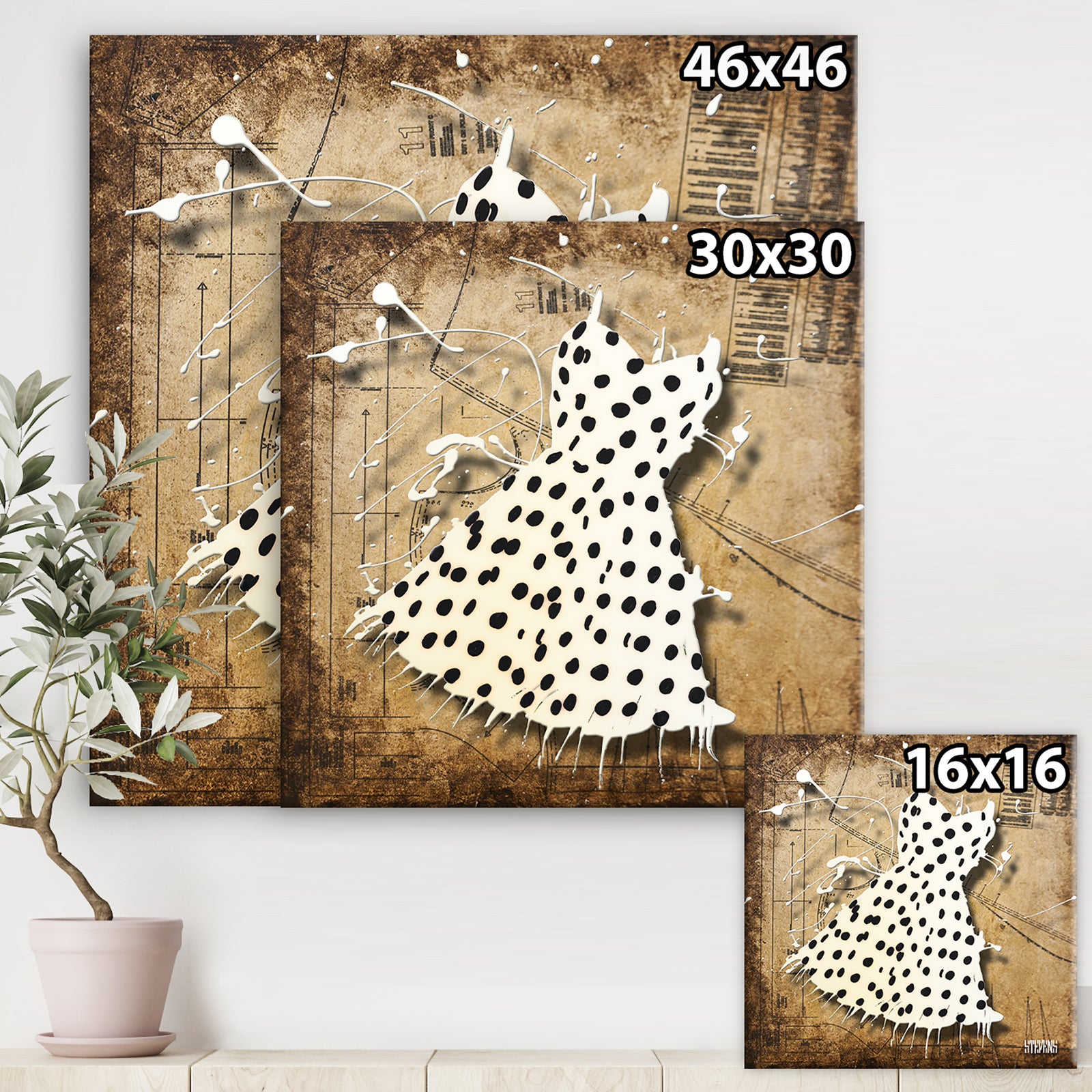 Black On White - Modern & Contemporary Canvas Art Print