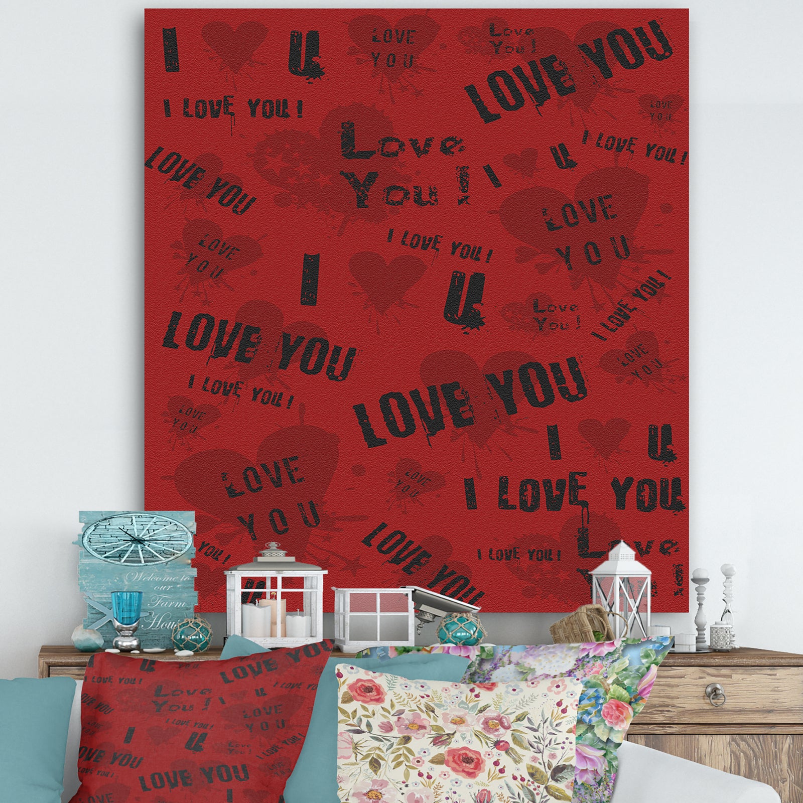 Graffiti Love - Cottage Canvas Artwork