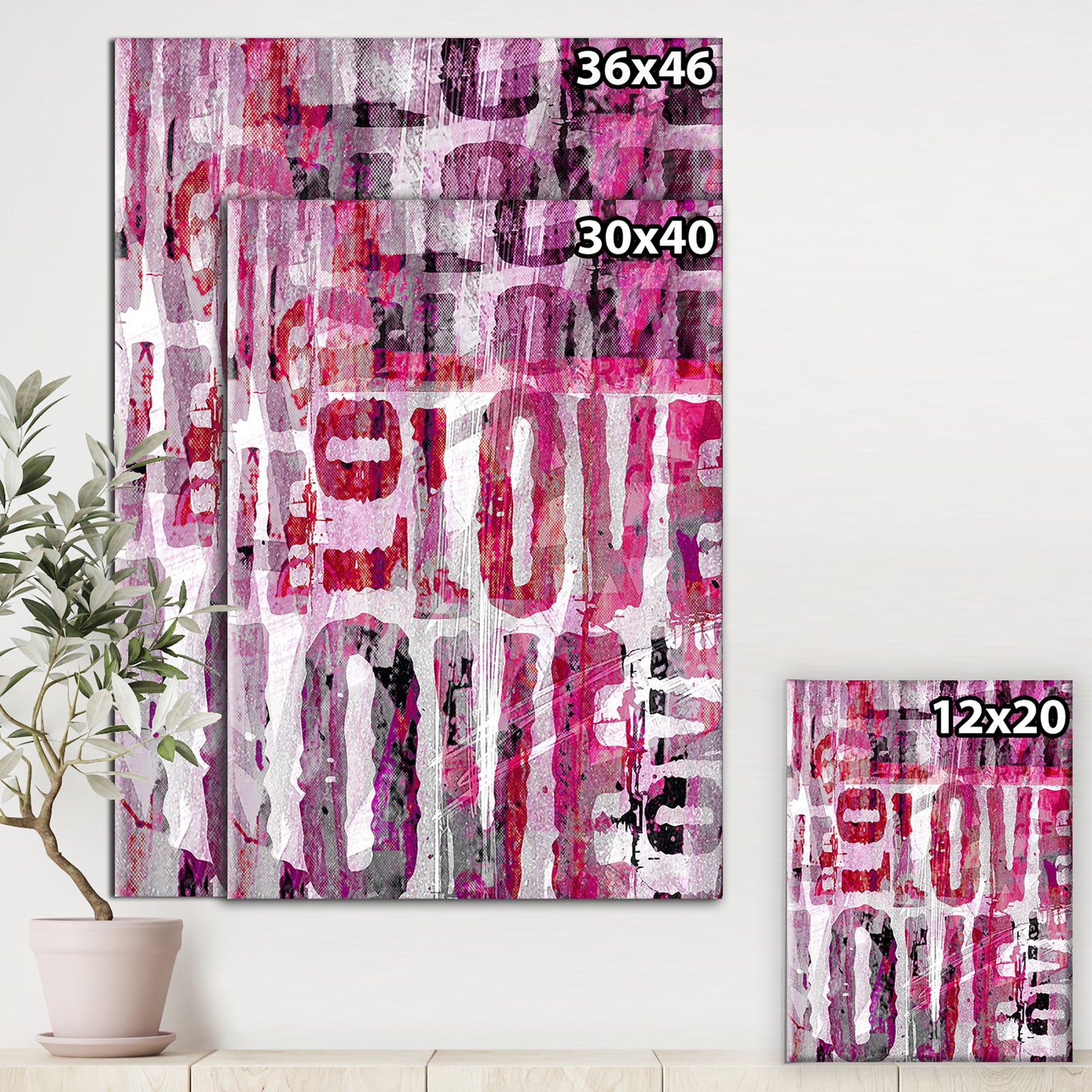 Grunge Love - Cottage Premium Canvas Wall Art