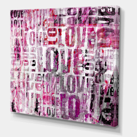 Grunge Love Square - Cottage Canvas Wall Art